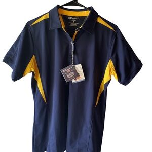 Navy and Yellow women’s  Polo Shirt size large